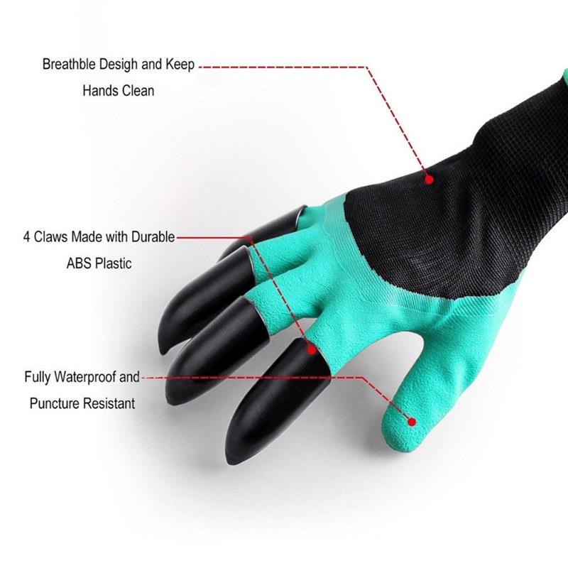 Person wearing gardening gloves while pruning backyard plants