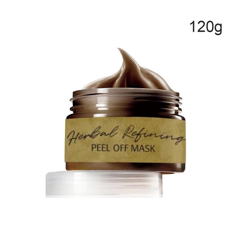 Thick texture of dark peel-off facial mask infused with hyaluronic acid