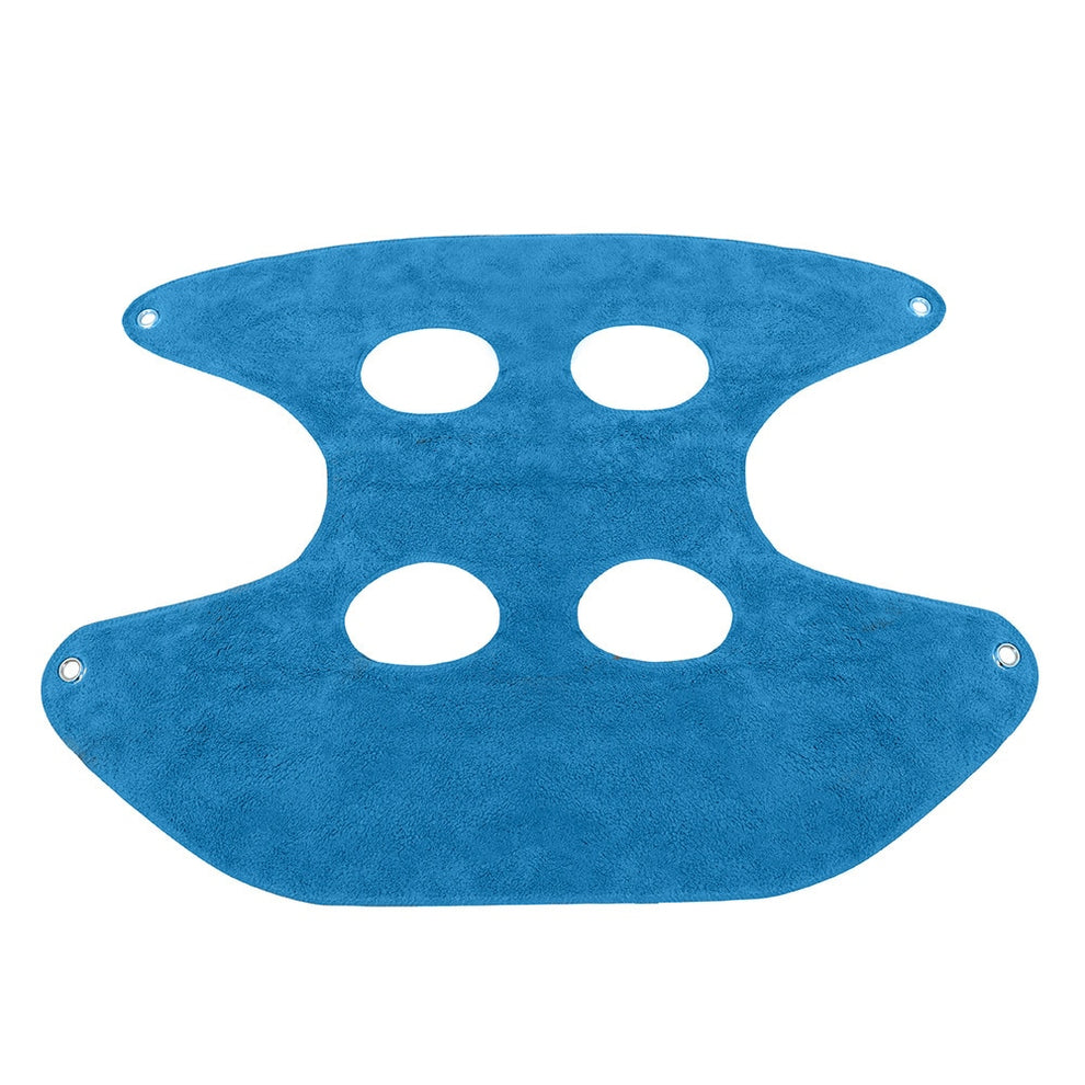 Full view of blue pet grooming hammock