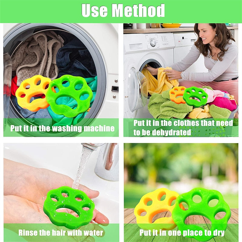 Washing collected pet hair off the catcher in a sink