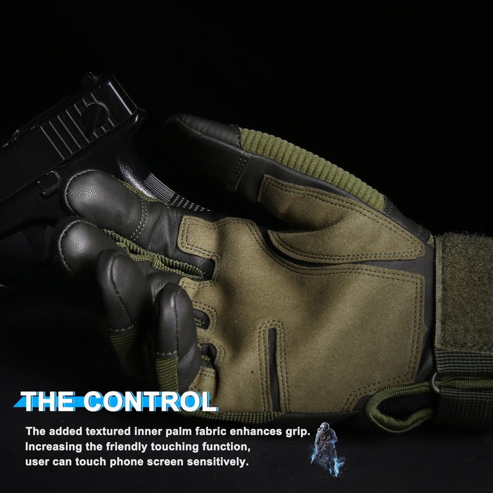Close up of the adjustable wrist closure on the glove