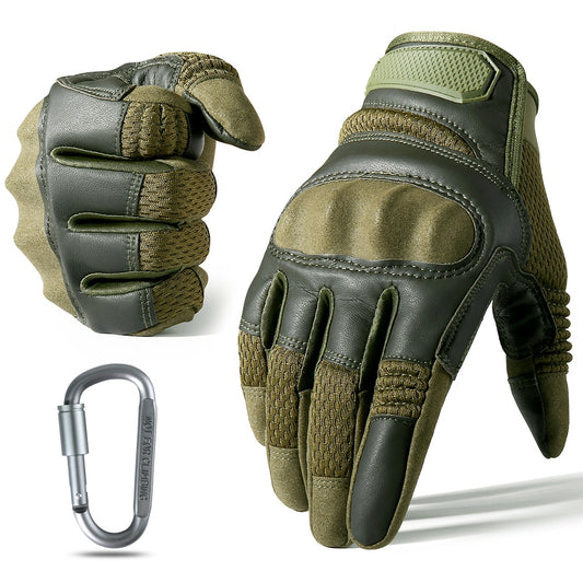 Flexible finger design shown on the green glove variant