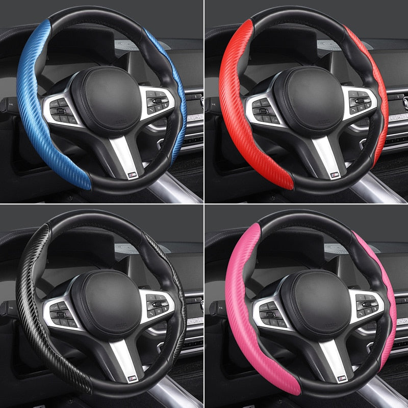 Side profile of the slim two-piece snap-on steering wheel cover