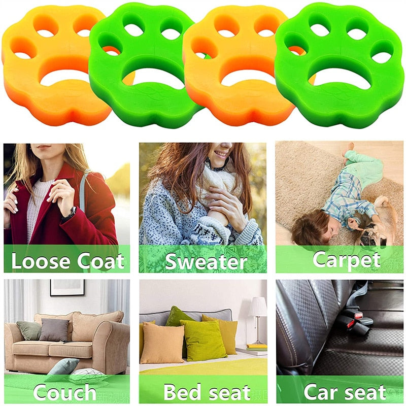 Using the reusable hair remover on soft pet bedding