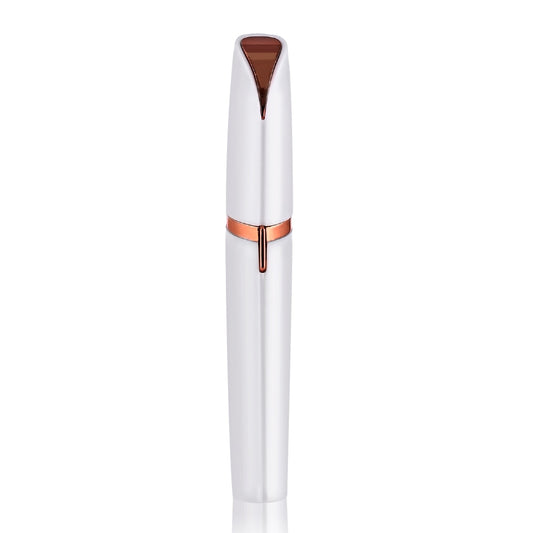 White, pink, and black variants of electric eyebrow trimmer side by side