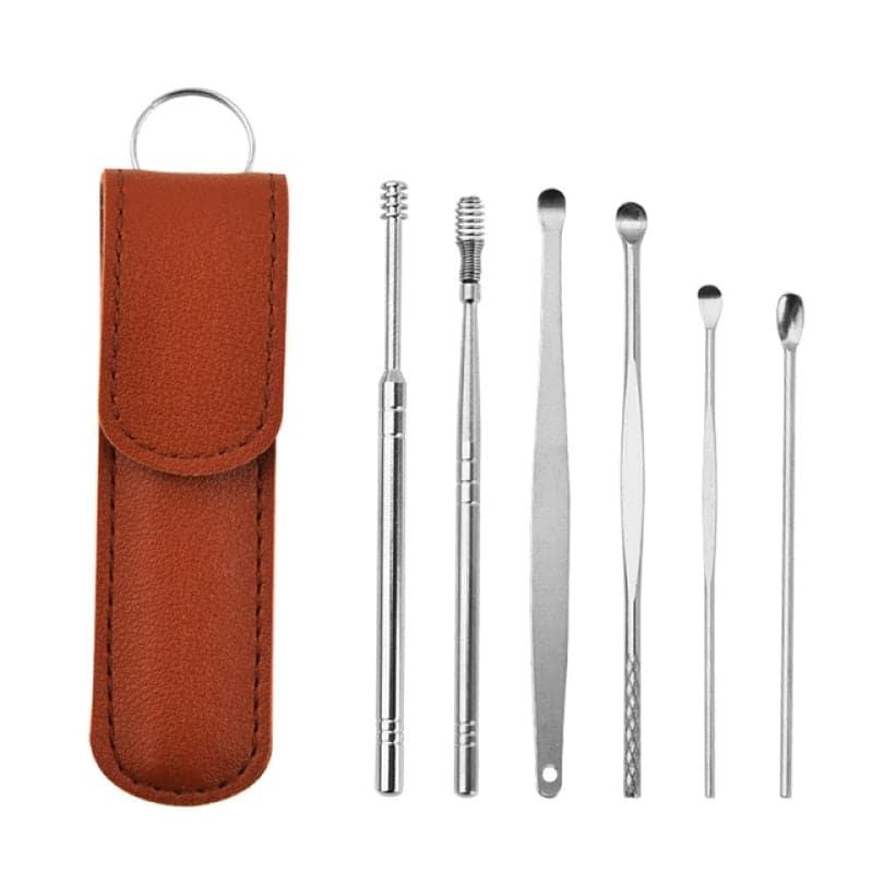 Spiral tip ear wax removal tool resting on a clean surface
